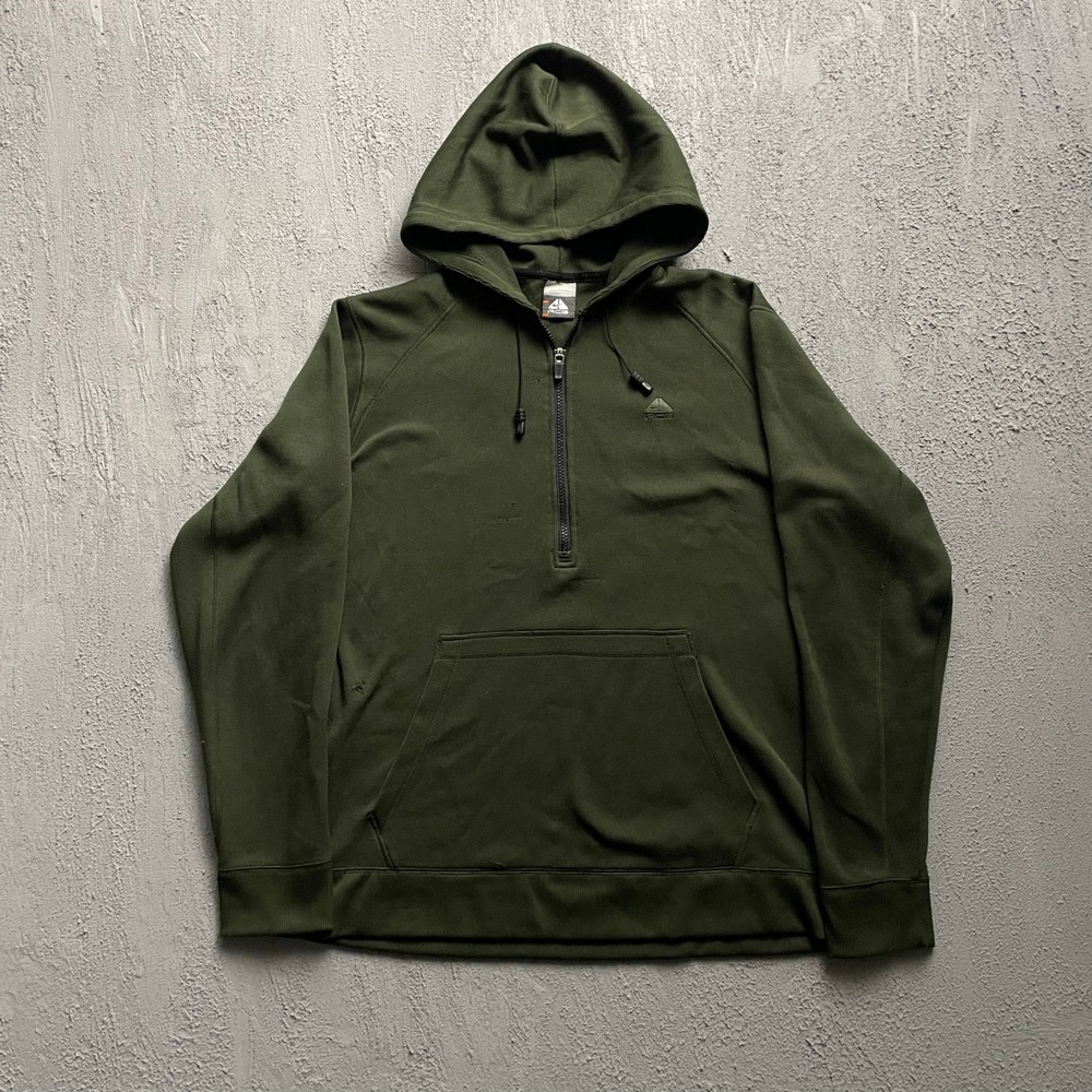 Vintage Nike ACG Hoodie Mens Large Green 2000s Quarter‎ Zip Pullover Gorpcore